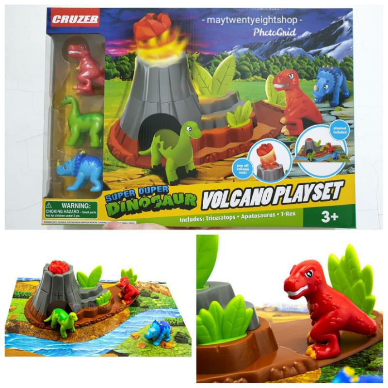 Toys Kingdom Cruzer Super Duper Dinosaur Volcano Playset Original / Playmat Dinosaurus Figurine
