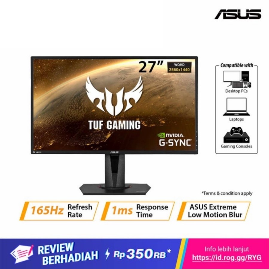 Monitor LED ASUS VG27AQ 27inch 165hz 2K 1ms GSYNC HDR10 1440p