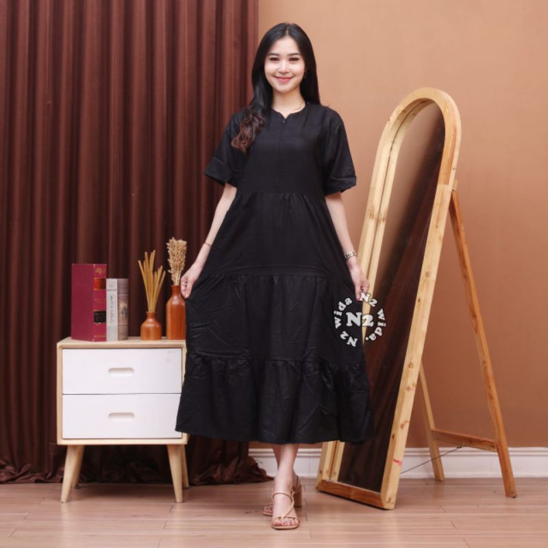 inner dress maxi dress rayon premium dress susun kantong depan LD 110 PB 120
