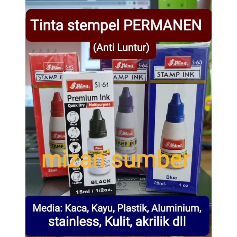 

TINTA STEMPEL PERMANEN (ANTI LUNTUR) MEDIA KACA KAYU PLASTIK ALUMINIUM KULIT
