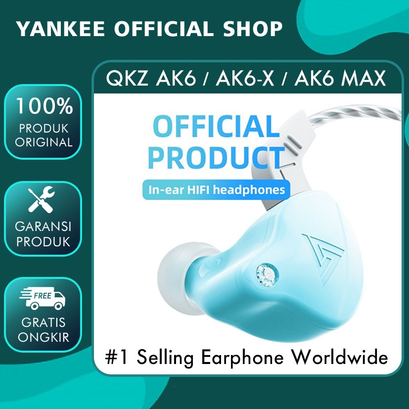 QKZ AK6 Earphone Bass Sport Gaming Headset - Garansi Resmi 6 Bulan