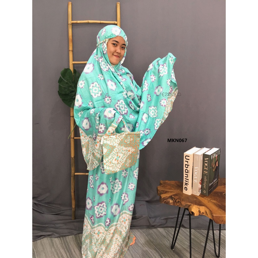 Ezpata Mukena Bali Dewasa Putusan Bahan Rayon Adem dan Halus Motif Bunga Tie-dye Ukuran Standard Termurah Free Tas Mukena Cantik