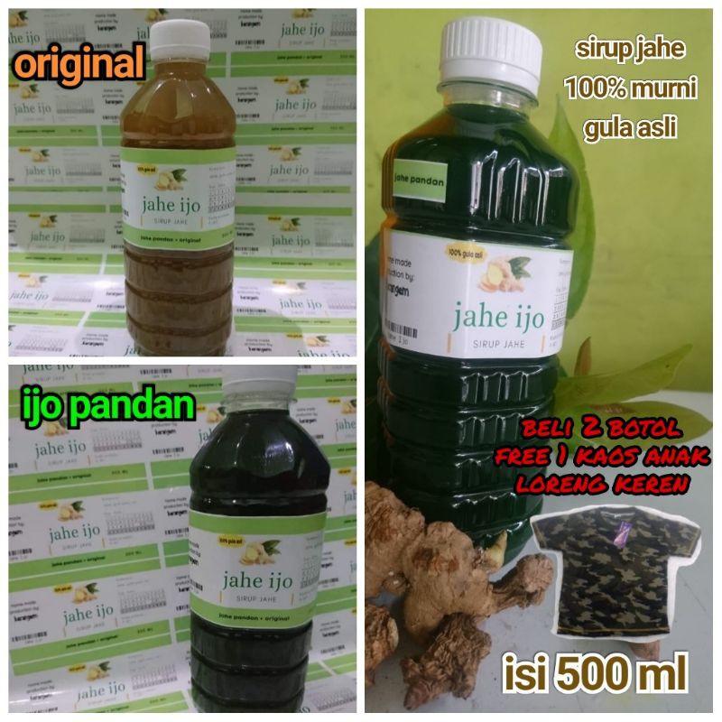 

Jahe Sirup Ijo isi 500 ml/100% Gula Asli/BISA COD