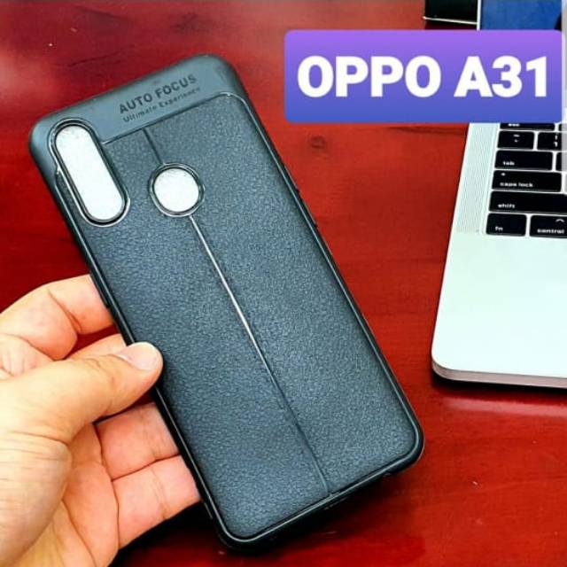 Case Leather Auto Focus OPPO A31 2020 NEW / Soft Silikon Kulit Jeruk Camera Protection Anti Bentur