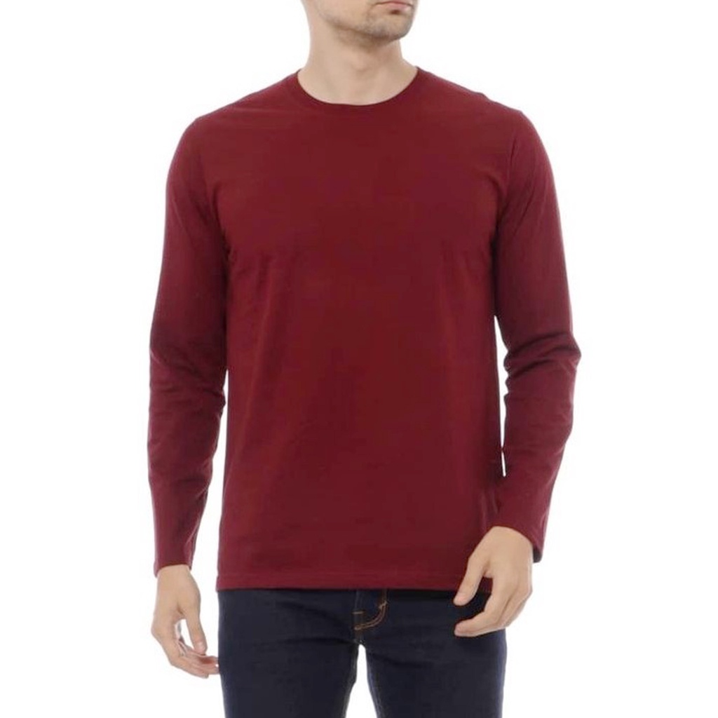 Kaos Terlaris Lengan Panjang Polos Best Seller Unisex Bisa Untuk Pria dan Wanita Bahan Cotton Combed Adem Warna MAROON