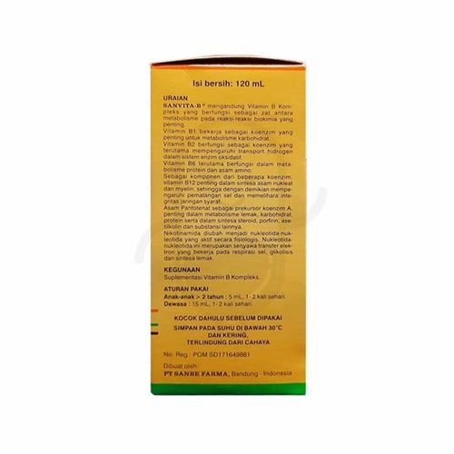 SANVITA B SYRUP 120 ML - Vitamin B Complex Sirup Kompleks Sanvita-B