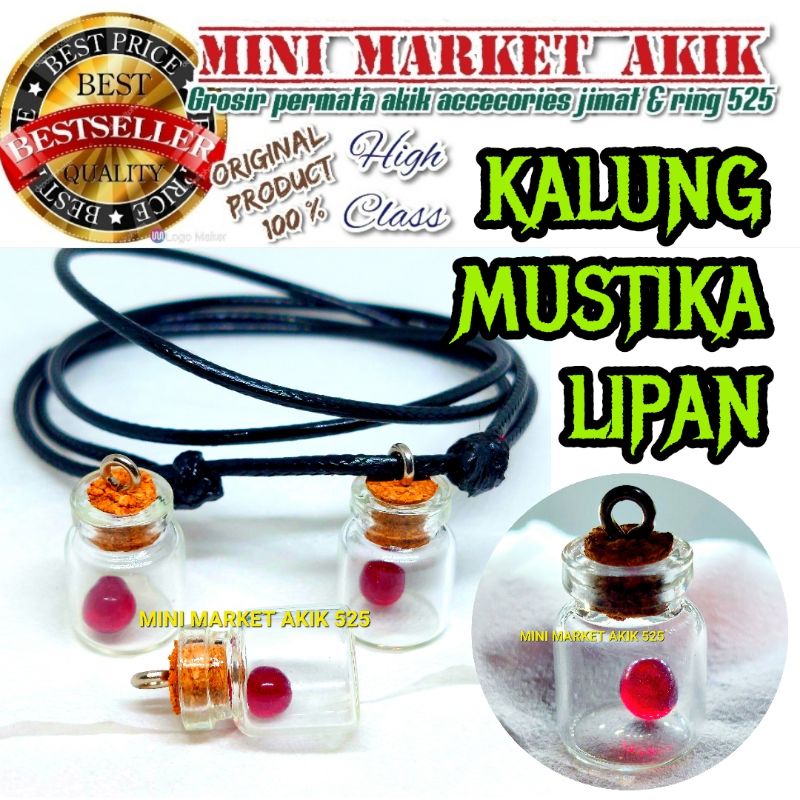 Kalung batu mustika lipan / mustiko merah delima / siam replika md