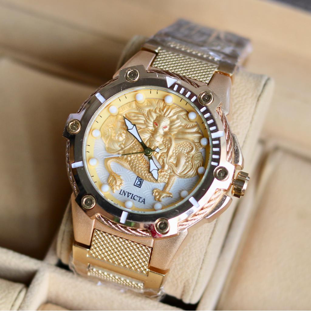 JAM TANGAN FASHION PRIA INVICTA RANTAI FREE BOX DIAMETER 5 CM JAM TANGAN COWOK