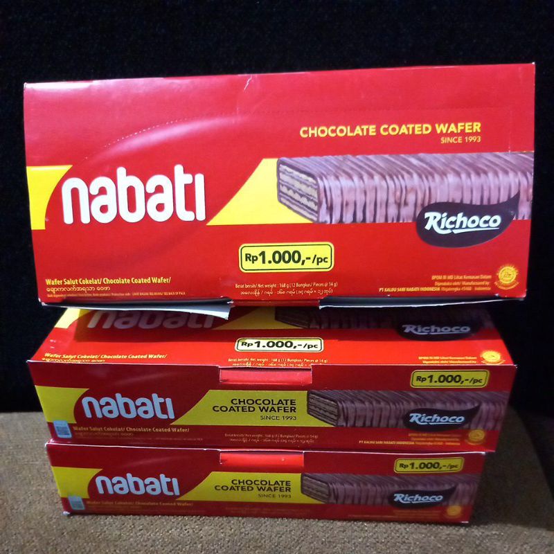 

Nabati Chocolate Coated Wafer isi 12pcs @14gr (168gr)