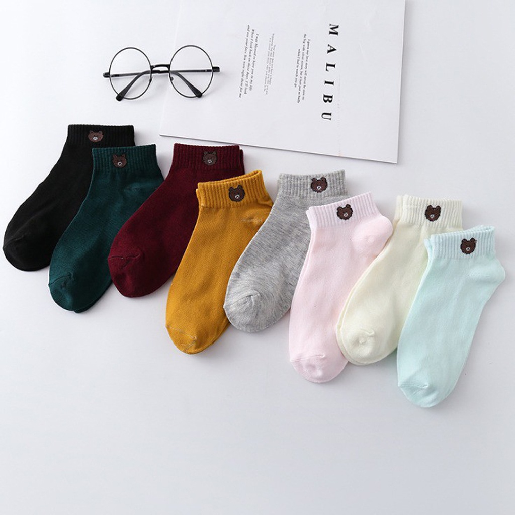 BRGUNIK Kaos Kaki Fashion Unisex Motif Beruang Wanita Pria Murah Jakarta Import R109