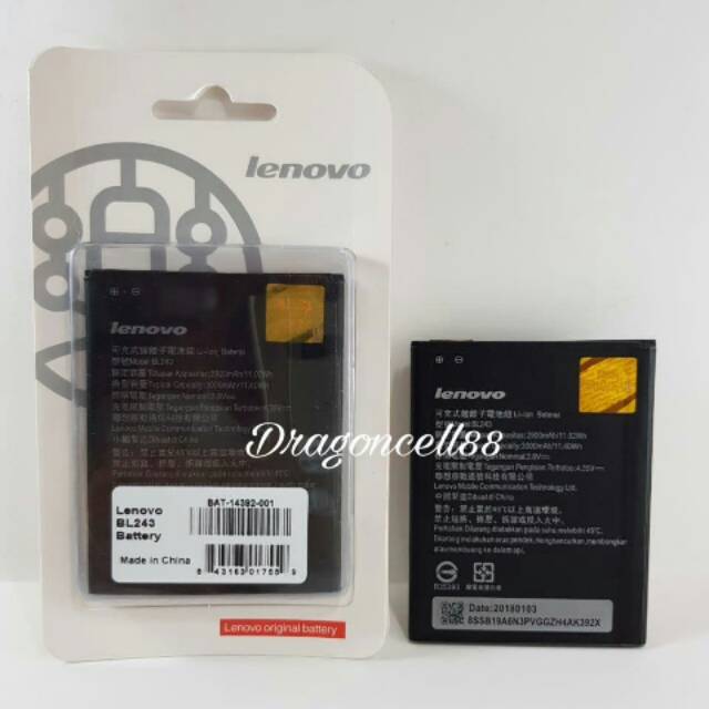 Baterai LENOVO BL243 -A7000-BL 243 Kualitas ORIGINAL 100%