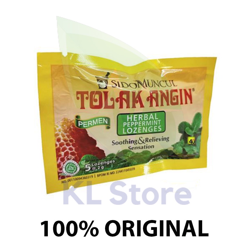 Jual TOLAK ANGIN PERMEN 1BUNGKUS ISI 5 HERBAL PEPPERMINT LOZENGES SIDO ...