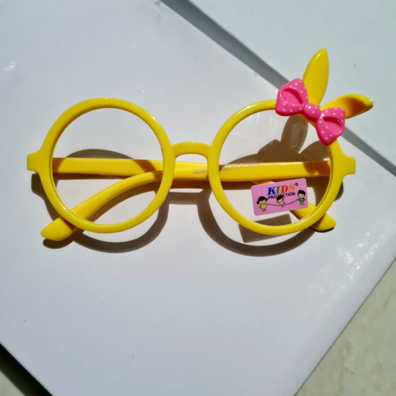 kacamata anak perempuan cewek fashion pita kelinci murah-Kuning