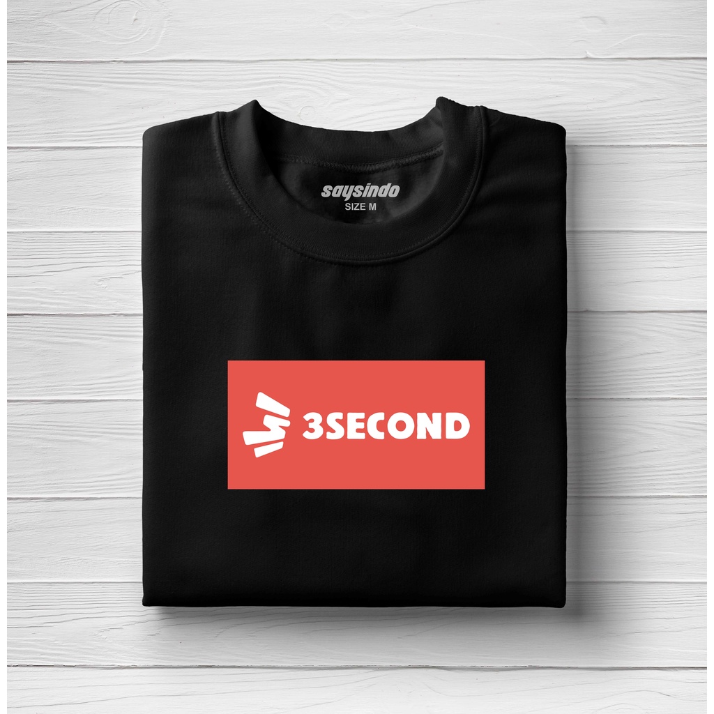 KAOS TSHIRT ATASAN PRIA WANITA DISTRO KEREN THREE SECOND 3SECOND ORIGINAL BRAND LENGAN PENDEK 100%