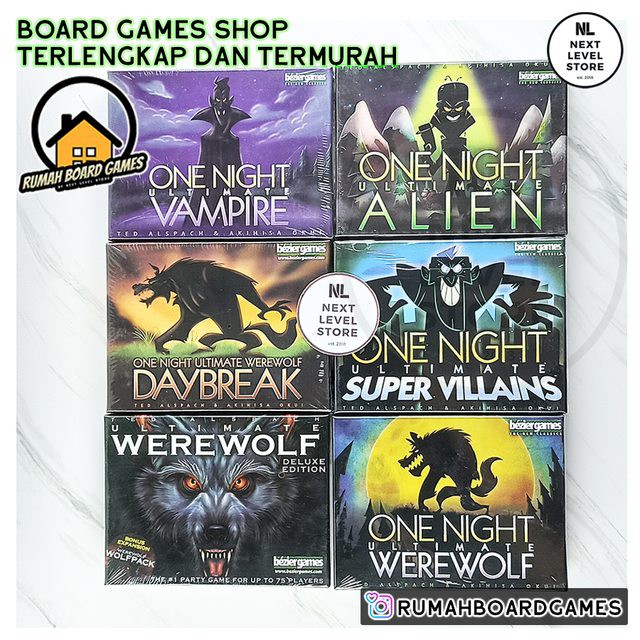 One Night Ultimate Werewolf ALL Series Alien Villains Daybreak READY - PILIH DI VARIASI