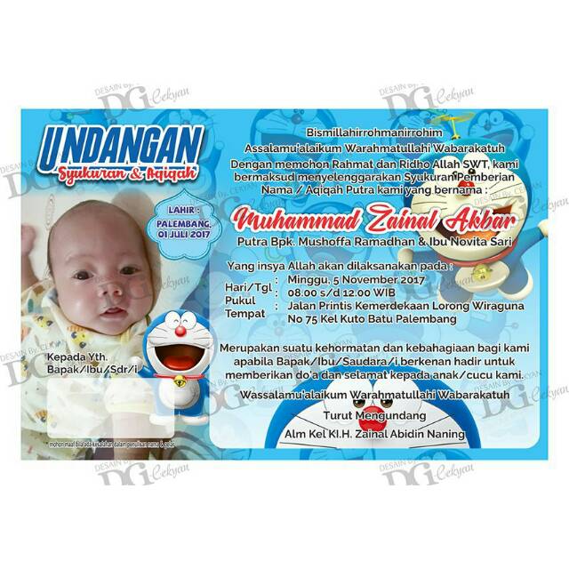 Undangan Aqiqah Khitanan Ultah Dll