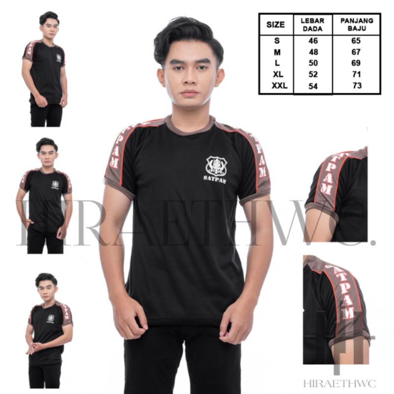 KAOS SATPAM TYPING HITAM/KAOS SATPAM TYPING PUNDAK/KAOS SECURITY TYPING KOMBINASI TERBARU