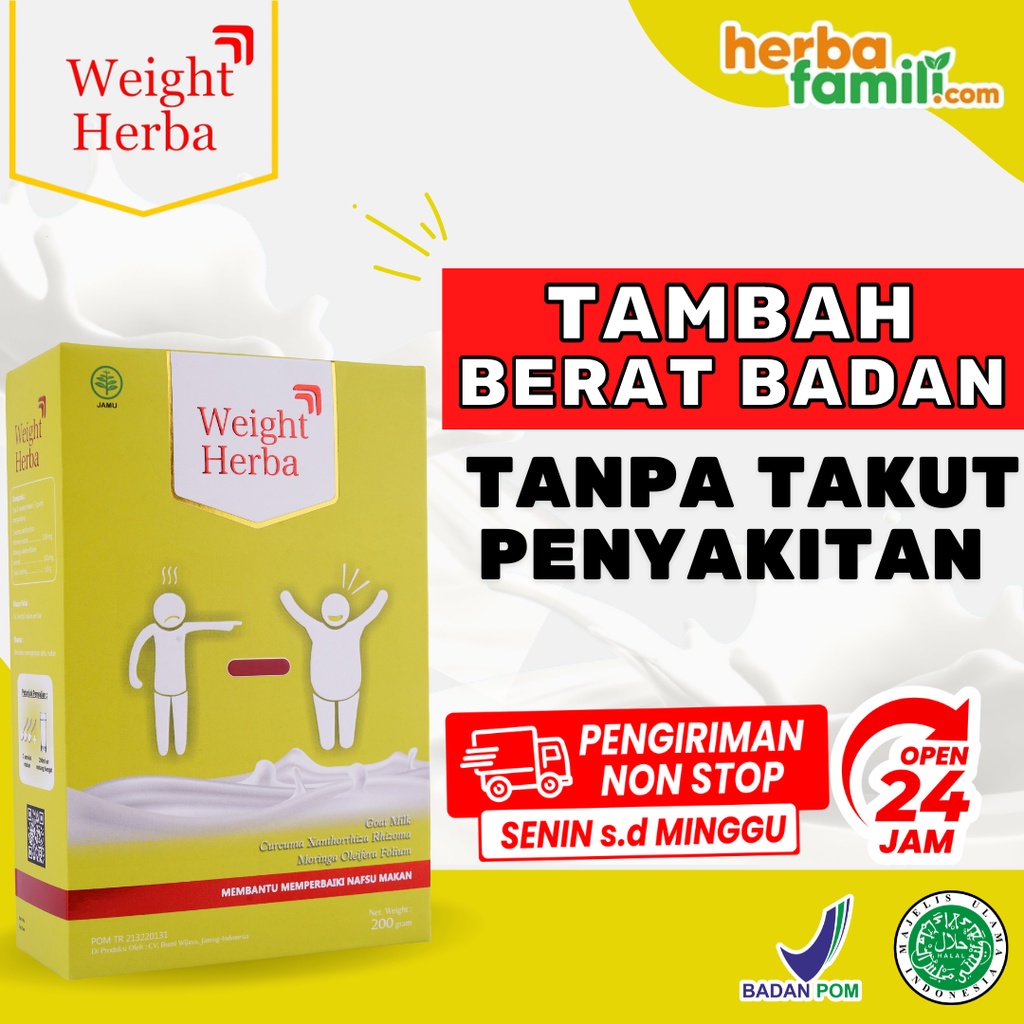 WEIGHT HERBA 100% Original Premium Susu Kambing Penambah Nafsu Makan &amp; Berat Badan | Tingkatkan Kalori Kualitas Tinggi &amp; Menambah Protein Dalam Tubuh