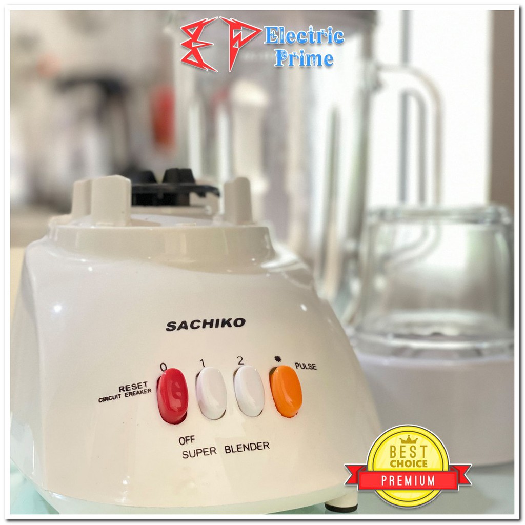 Blender Buah Kaca 2 IN 1 Premium Sachiko 1,2 Liter Bubur Penggiling Daging Cabai Bumbu Kering