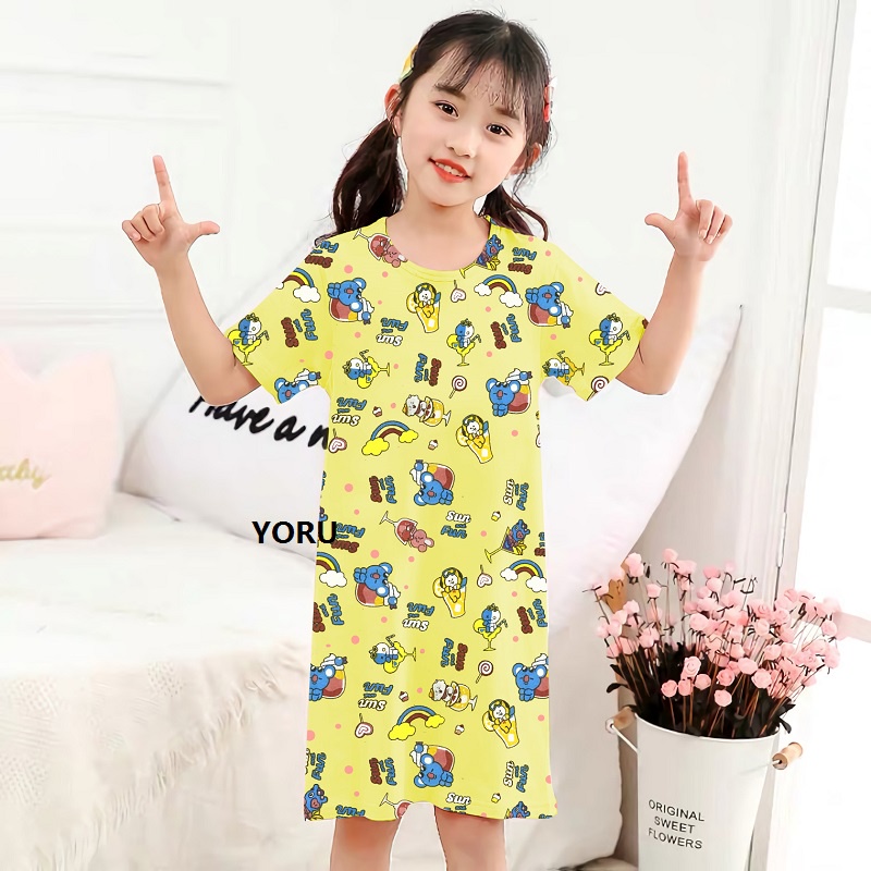 Pamelo Baju Tidur Anak Daster Perempuan Usia 2 - 7 Tahun Terusan Dress Anak Baju Tidur Anak