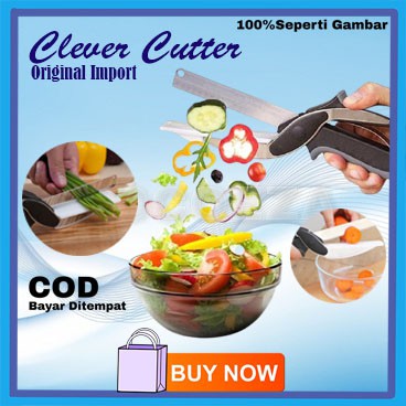 PISAU GUNTING TALENAN MULTIFUNGSI CLEVER CUTTER 2IN1 / MASAK IKAN BUAH SAYUR ORIGINAL VA40