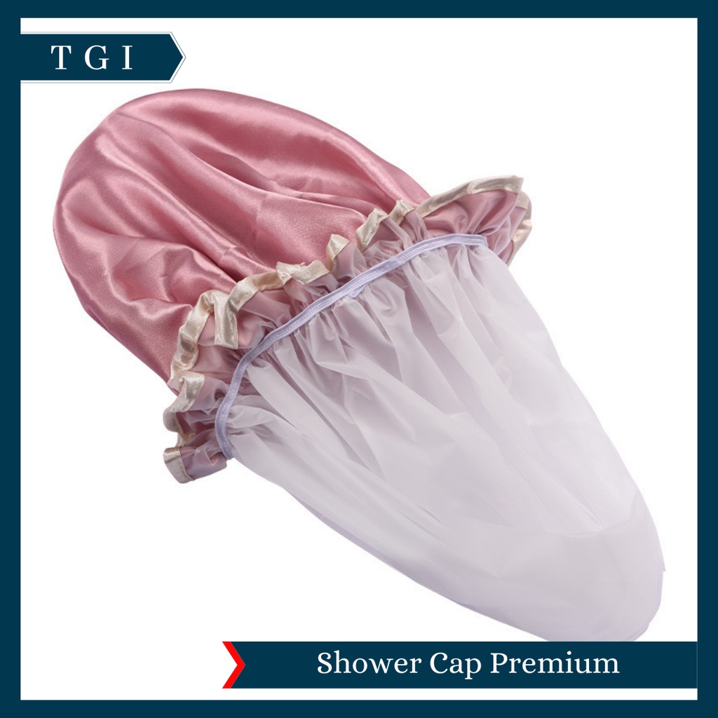 TGI - TOPI MANDI |SHOWER CAP PREMIUM | TOPI MANDI WATERPROOF | HAIR CAP PENUTUP KEPALA | SHOWER CUP CAP MANDI CREAMBATH PLASTIK TUUTP KEPALA TOPI MANDI SHOWERCUP SHOWERCAP PREMIUM