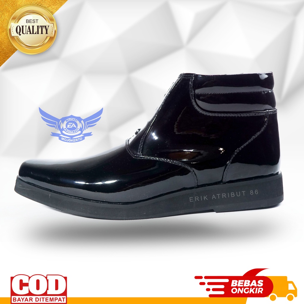 Sepatu pdh tinggi sol tebal/sepatu pdh polri sepatu denawari