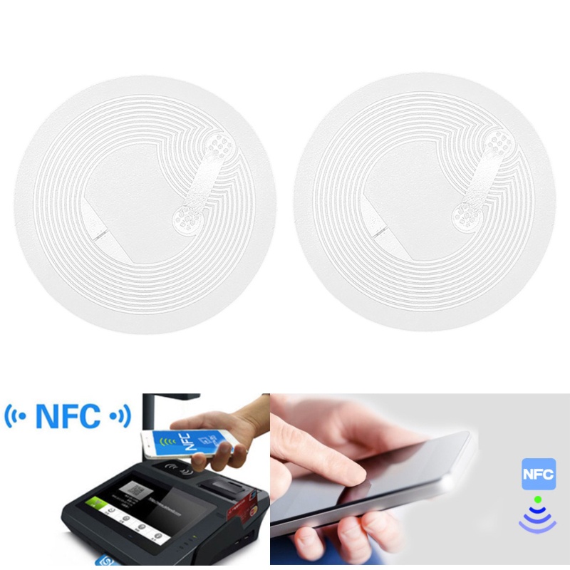 Stiker NFC Bulat VIVI Ntag 215tag 13.56 MHZ 504Bytes Memory Sepenuhnya Dapat Diprogram 10x