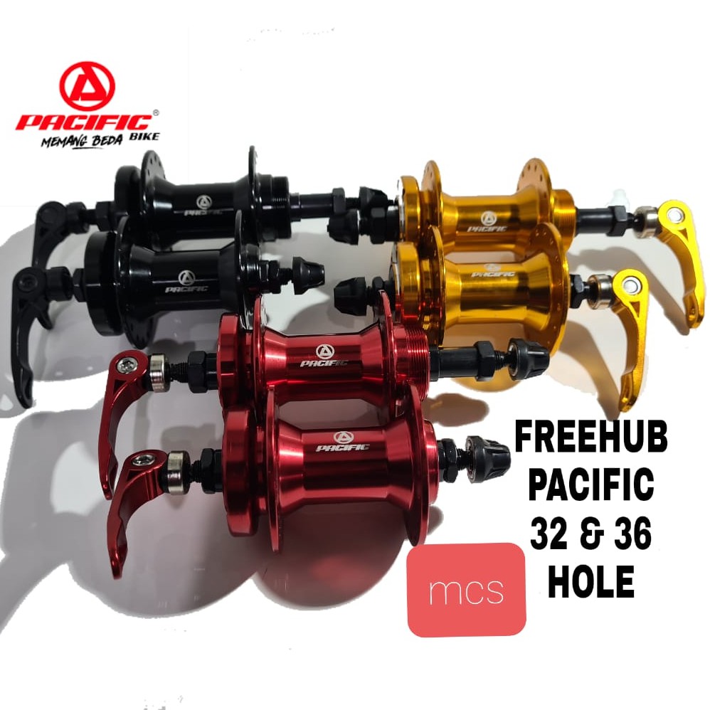 [Pacific] Freehub Sepeda 32 / 36 Hole Alloy Ulir Sepasang