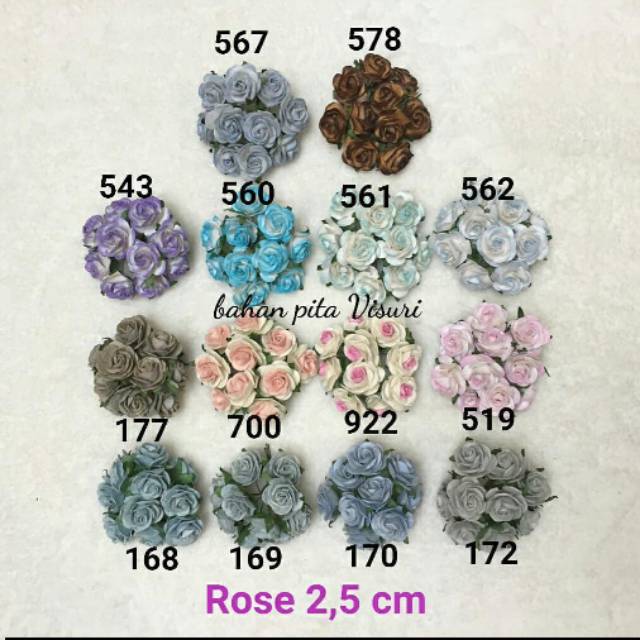 Paper Flower Rose 2,5 cm Seri D