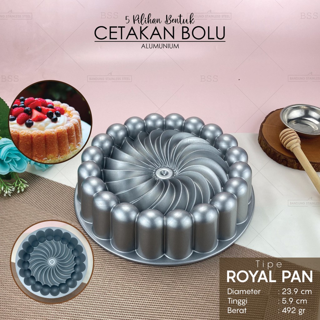 Loyang Cetakan Bolu Kue Basah 24 cm Anti Lengket Allumunium Bentuk Cantik 5 Pilihan Model Lebaran