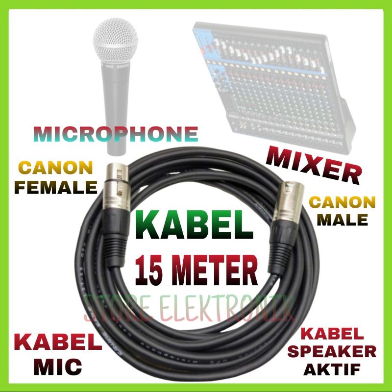 Kabel Mic Canare 15 Meter XLR Canon Female To Canon Male Best Quality Kabel