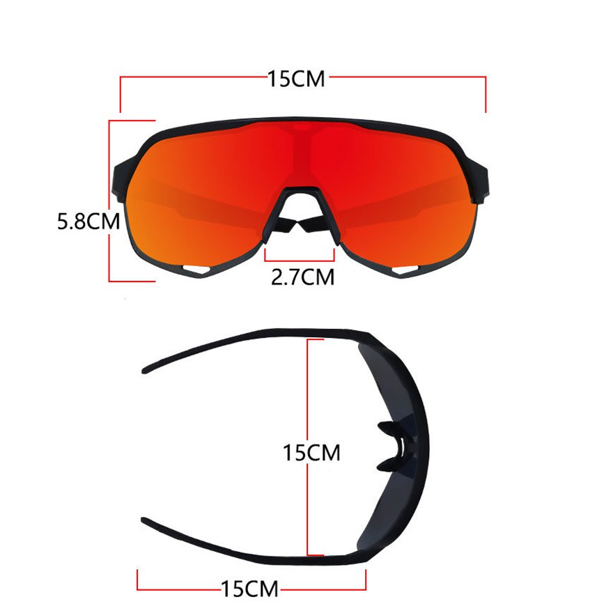 100 Cycling Shades Sunglasses with 3 Lenses for Men Women Original Uv400