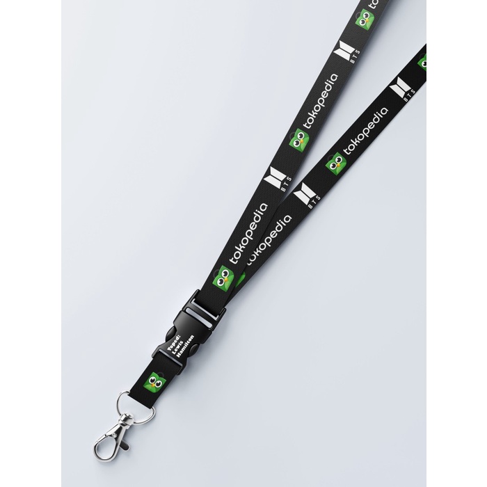 

Lanyard Logo Toped x BTS Dua Sisi Satuan Custom Bisa Request