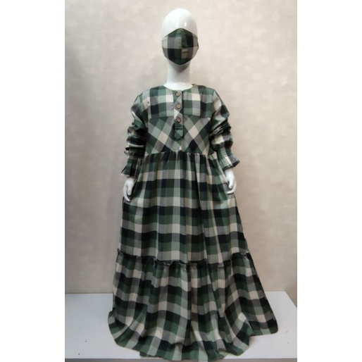 Gamis anak katun import premium TATU original