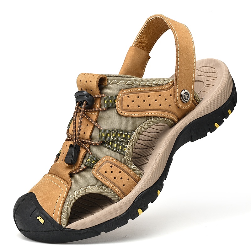 sandal sendal gunung pria cowok dewasa mountain original murah outdoor terbaru kulit asli 056