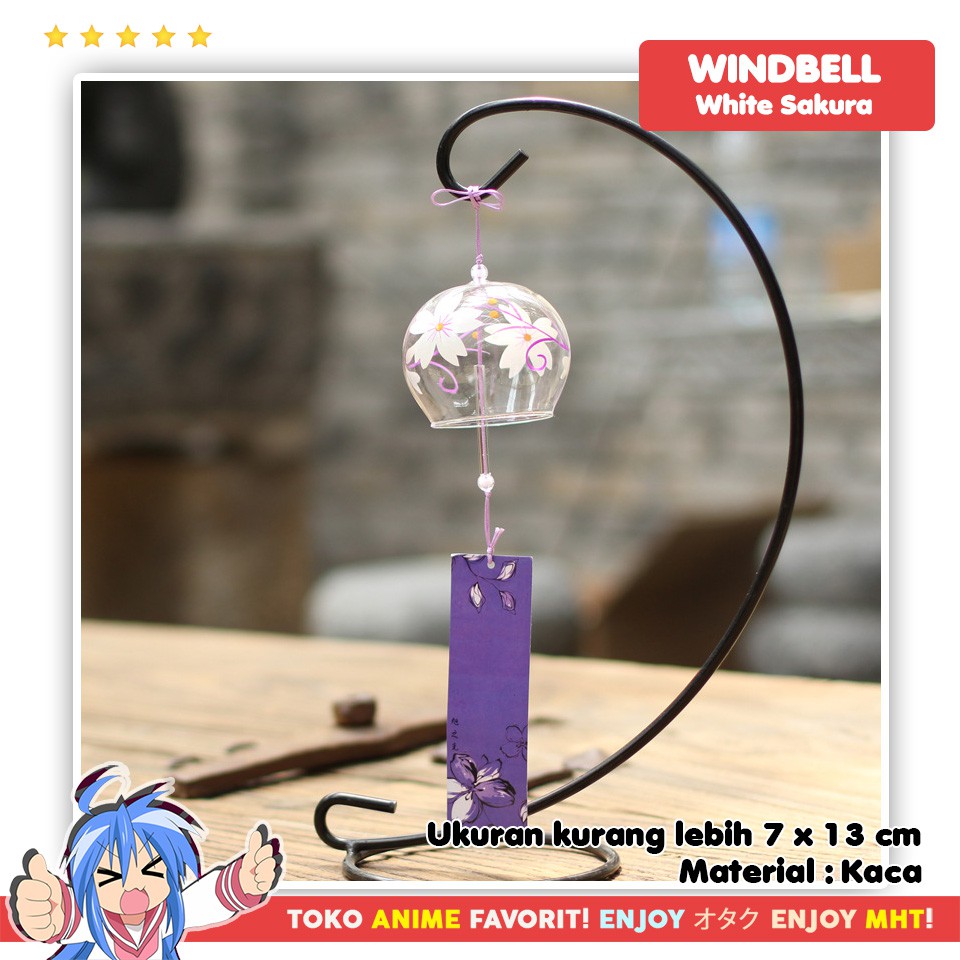 Lonceng Angin Windbell Wind Chime Furin White Sakura Cherry Blossom