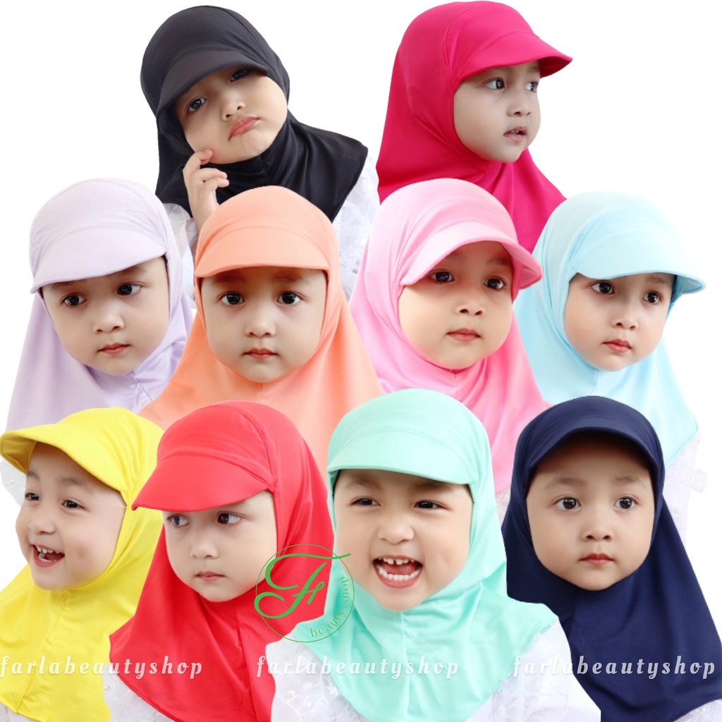 COD - Jilbab Anak Topi Sporty baby- jilbab anak baby -  hijab anak-Jilbab baby murah - hijab promo H
