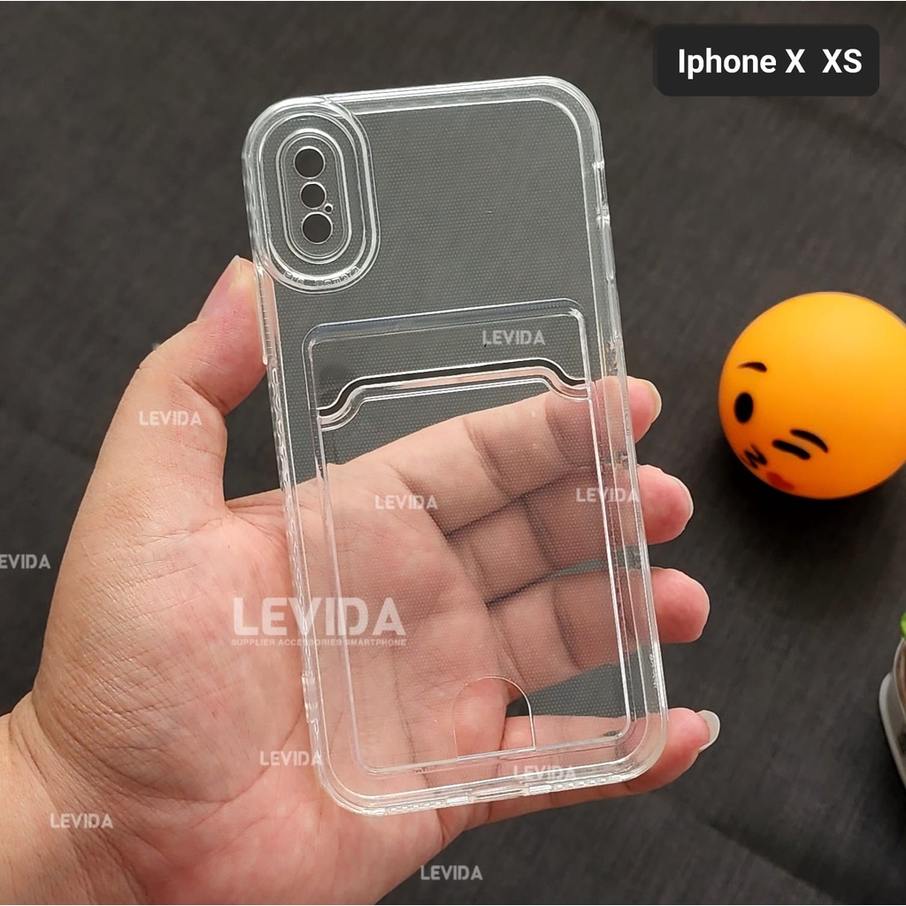 Clear Wallet Card Case Bening / Card Case Slot Kartu Bening Iphone XR Iphone XS Max