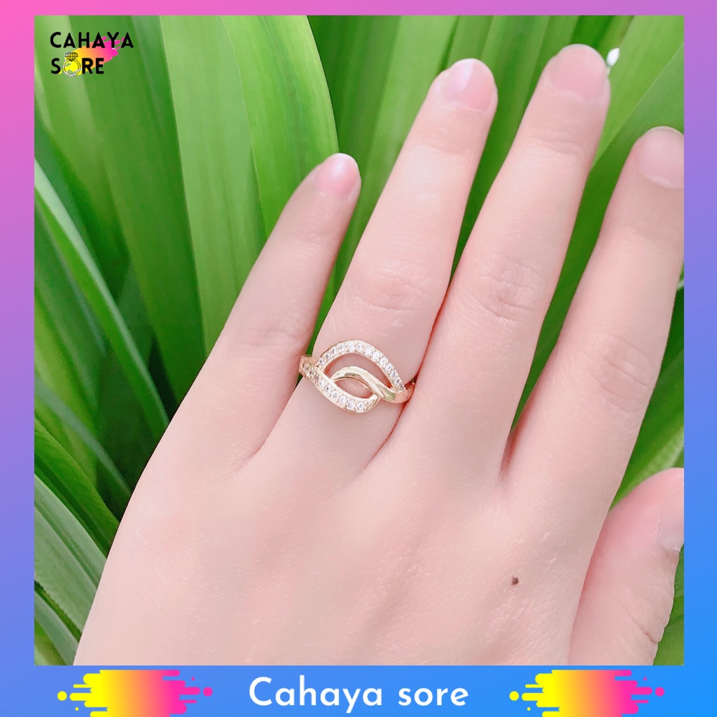 Cincin Xuping Gold Cincin Dewasa Model Permata Mewah CD45