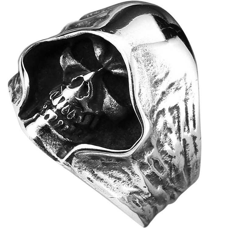 SEUSUK  Vintage Biker Gothic Casted Death Grim Reaper Skull Fashion Punk Ring