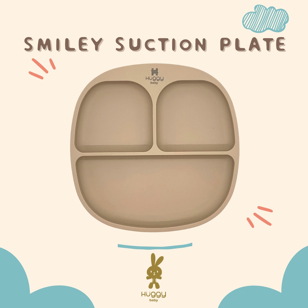 Huggy Baby AM003 Smiley Silicone Suction Plate | Piring Silikon Anak