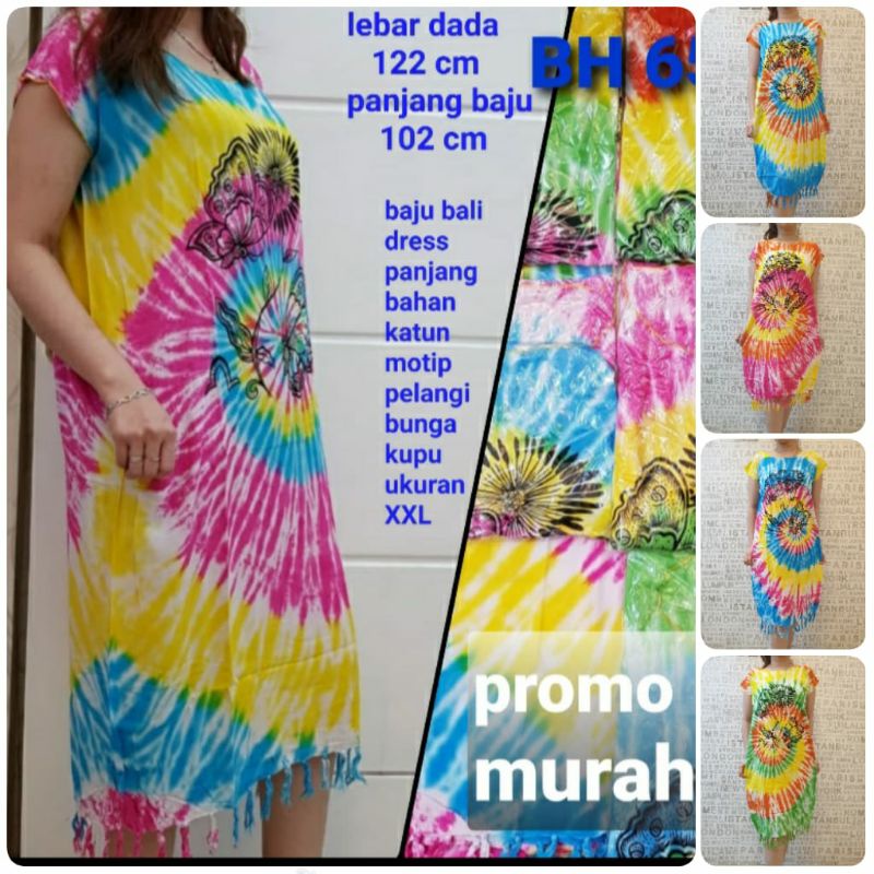 baju bali dress kupu kupu gradasi rumbay bahan katun
