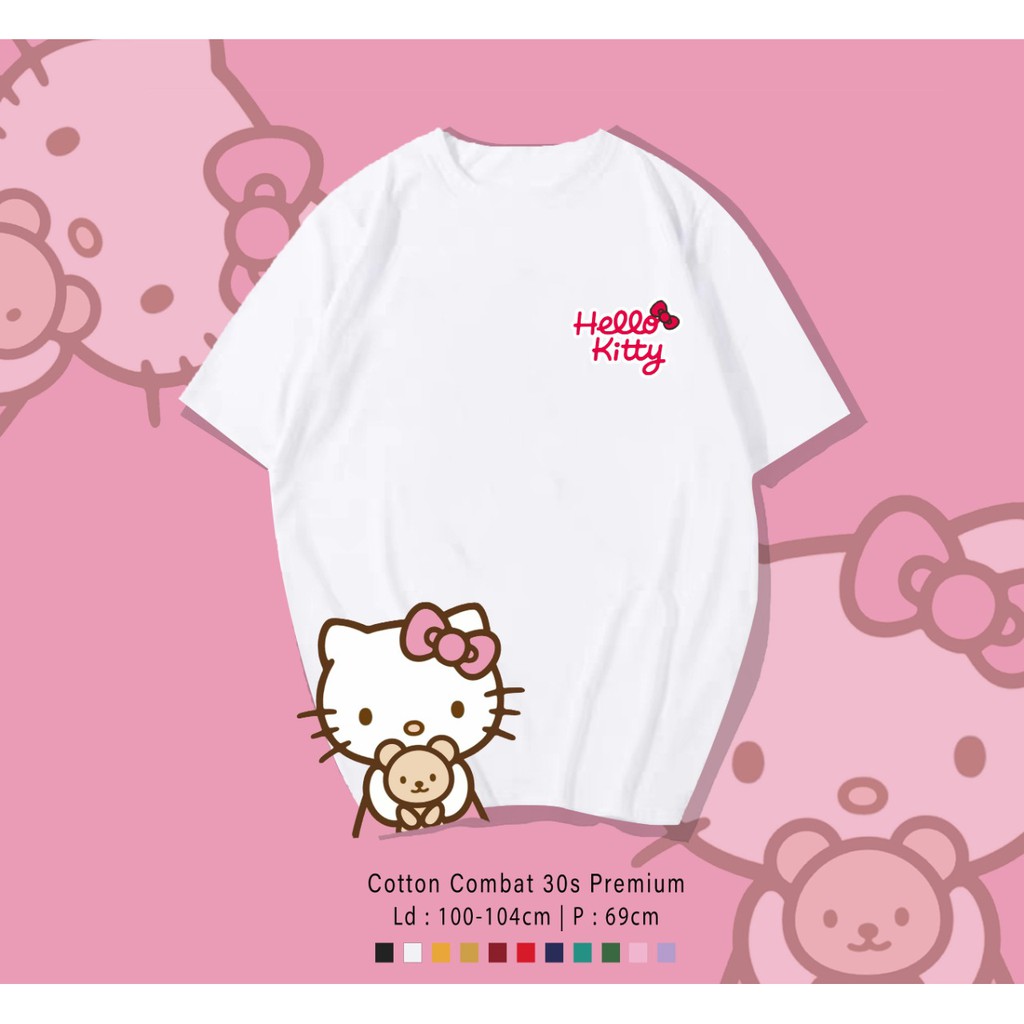 HELLO KITTY SIDE / TERMURAH BAJU KAOS KATUN WANITA LENGAN PENDEK / TUMBLR TEE /  CUSTOM TEE