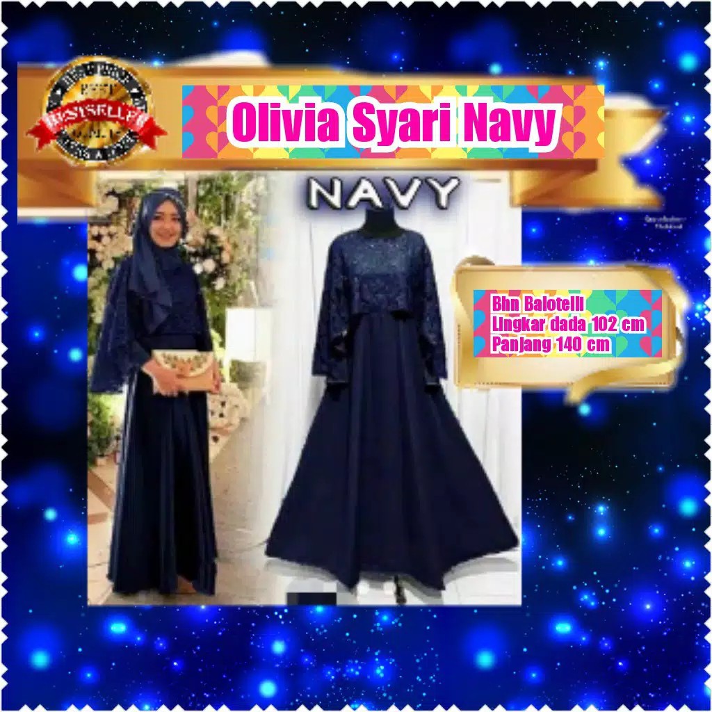 OLIVIA SYARI / BIRU ELEKTRIK / NAVY / MAROON / WHITE / TERPOPULER TERLARIS TERMURAH