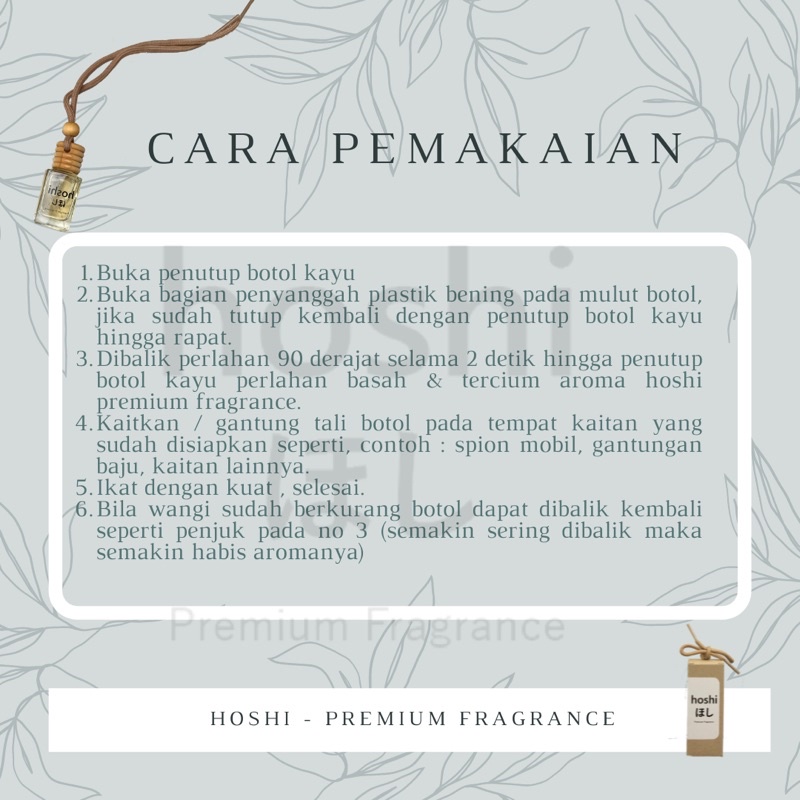 HOSHI - Parfum Mobil, Parfum Ruangan, Parfum Lemari - aroma BUAH PEACH terapi essential oil