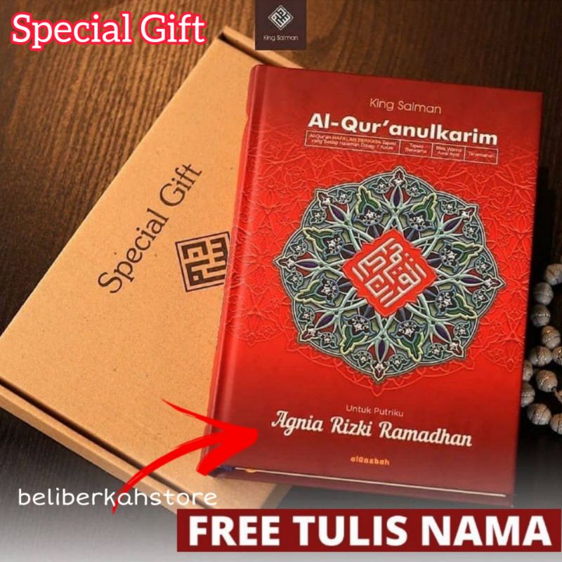 AlQuran - AlQuran King Salman Terjemah Perkata - AlQuran Custom Nama - Kado - Mahar - Wakaf - Gift