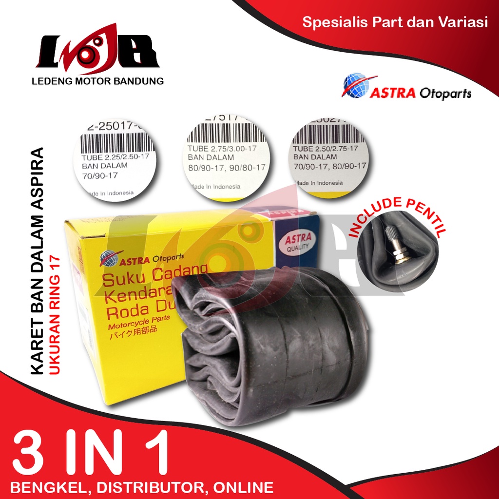 Aspira Karet Ban Dalam 70/90 80/90 90/80-17 Tube Tire Universal Motor Sport Bebek Ban Depan Belakang