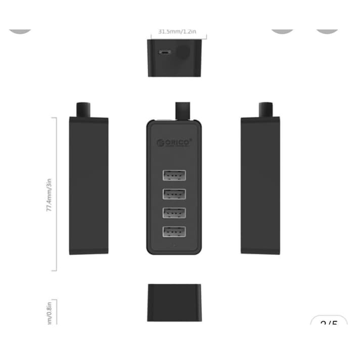 USB Hub Orico 4 Ports 2.0 W5P-U2