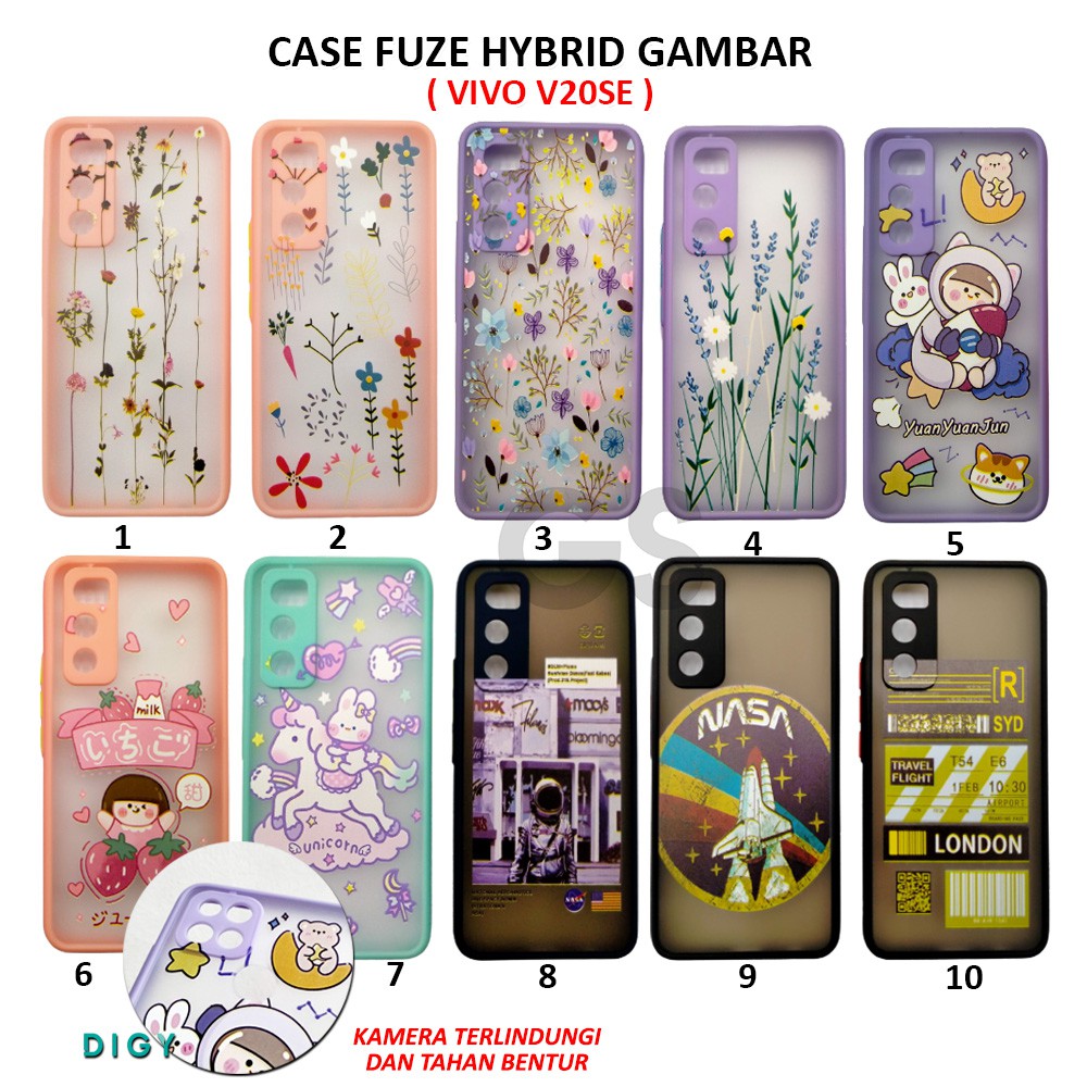 Protector Lens Casing VIVO V20SE Summer Flowers Hybrid Gambar Pelindung Lensa  | KPOP Korea